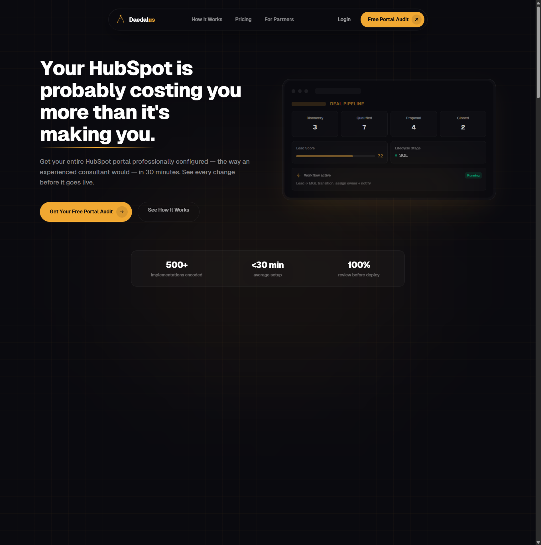 Daedalus homepage screenshot